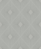 Harlowe Light Grey & Silver Geometric Metallic Non Woven Wallpaper - York MD7132
