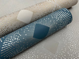 Harlowe Light Grey & Silver Geometric Metallic Non Woven Wallpaper - York MD7132