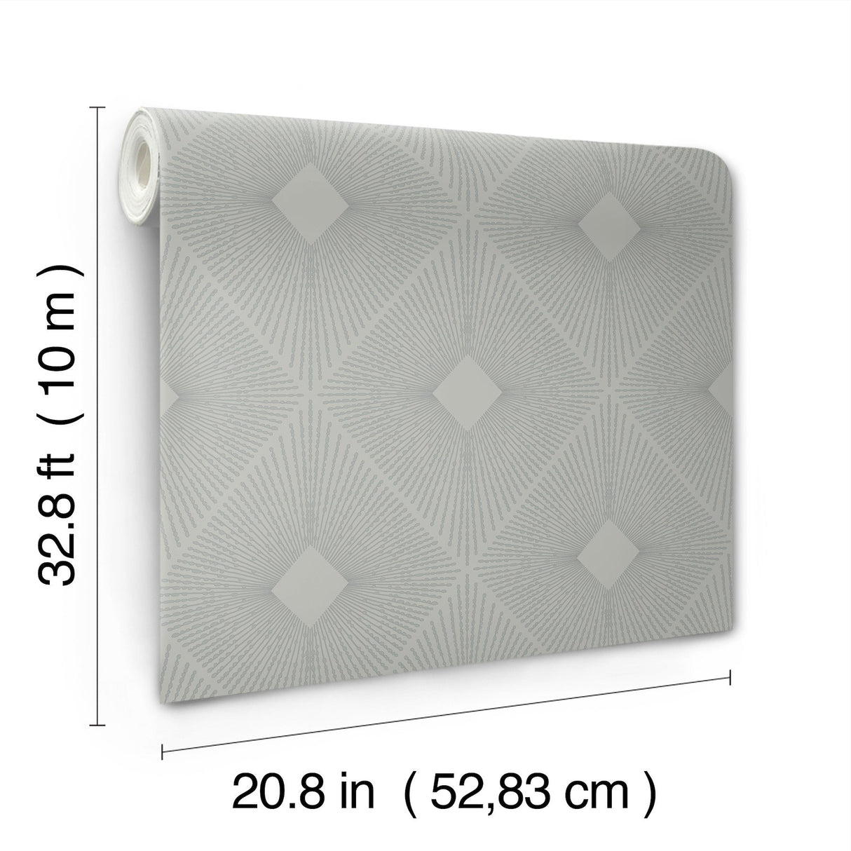 Harlowe Light Grey & Silver Geometric Metallic Non Woven Wallpaper - York MD7132