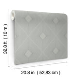 Harlowe Light Grey & Silver Geometric Metallic Non Woven Wallpaper - York MD7132