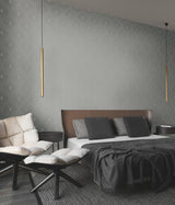 Harlowe Light Grey & Silver Geometric Metallic Non Woven Wallpaper - York MD7132