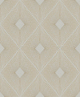 Harlowe Warm Grey & Gold Geometric Metallic Wallpaper - York MD7133