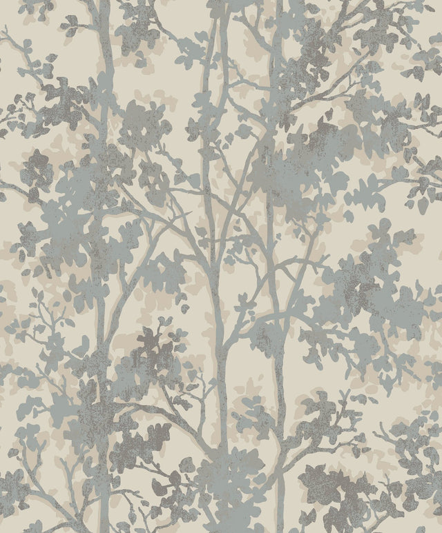 Shimmering Foliage Cream & Silver Wallpaper with Metallic Botanical Motif - York MD7141