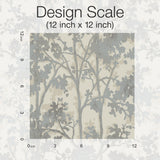 Shimmering Foliage Cream & Silver Wallpaper with Metallic Botanical Motif - York MD7141