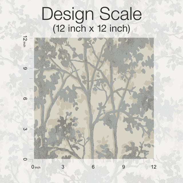 Shimmering Foliage Cream & Silver Wallpaper with Metallic Botanical Motif - York MD7141