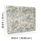 Shimmering Foliage Cream & Silver Wallpaper with Metallic Botanical Motif - York MD7141