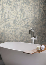 Shimmering Foliage Cream & Silver Wallpaper with Metallic Botanical Motif - York MD7141