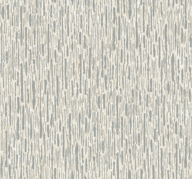 Metallic Cascade Cream & Silver Textured Metallic Wallpaper - York MD7151