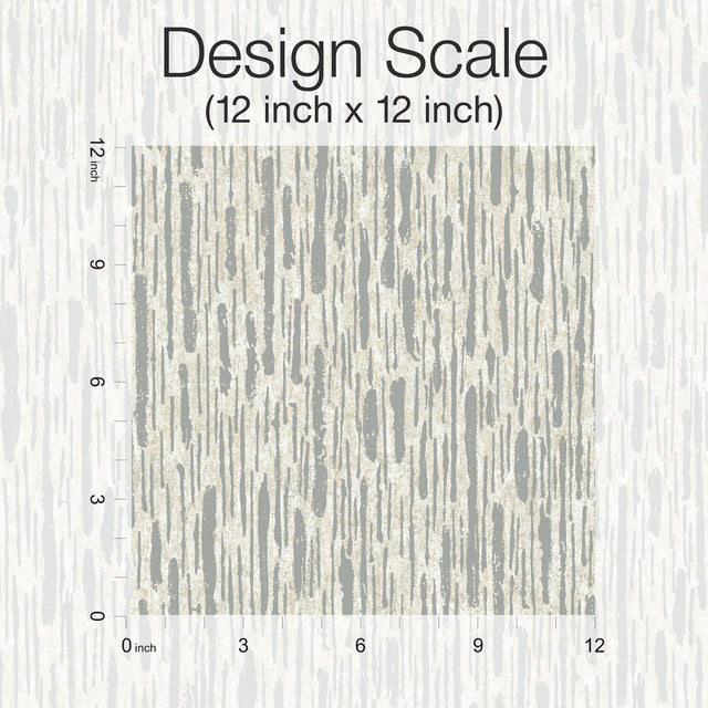 Metallic Cascade Cream & Silver Textured Metallic Wallpaper - York MD7151