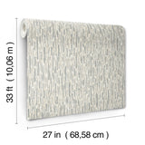 Metallic Cascade Cream & Silver Textured Metallic Wallpaper - York MD7151