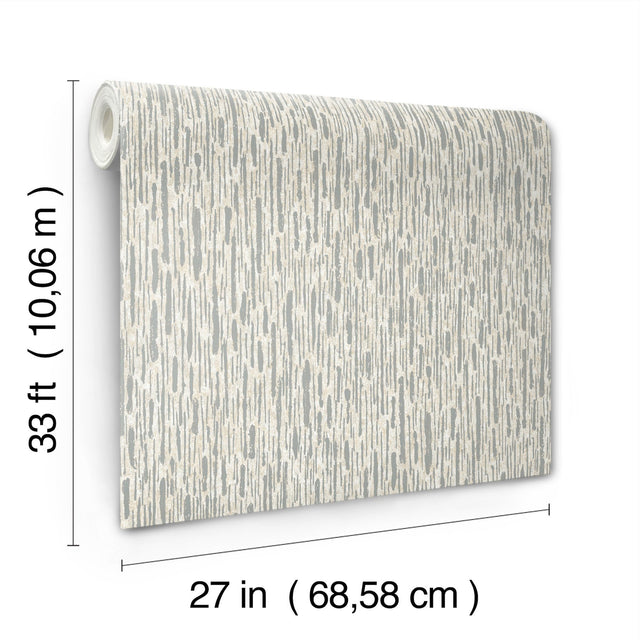 Metallic Cascade Cream & Silver Textured Metallic Wallpaper - York MD7151