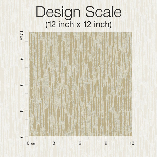Metallic Cascade Neutrals & Gold Wallpaper with Metallic Textured Brushstroke Pattern - York MD7152