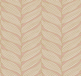 Luminous Leaves Blush & Gold Wallpaper with Metallic Tropical Leaf Motif - York MD7161