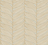 Luminous Leaves Neutral & Gold Wallpaper with Metallic Tropical Leaf Pattern - York MD7162