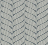 Luminous Leaves Charcoal & Silver Wallpaper with Metallic Tropical Leaf Pattern - York MD7163