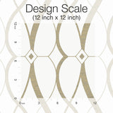 Graceful Geo Cream & Gold Wallpaper with Metallic Geometric Motif - York MD7171