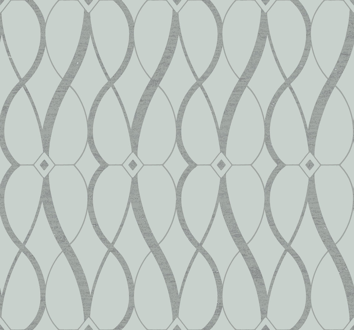 Graceful Geo Spa & Silver Wallpaper with Metallic Geometric Pattern - York MD7172