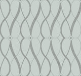 Graceful Geo Spa & Silver Wallpaper with Metallic Geometric Pattern - York MD7172