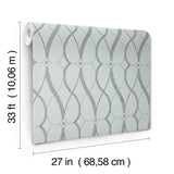 Graceful Geo Spa & Silver Wallpaper with Metallic Geometric Pattern - York MD7172