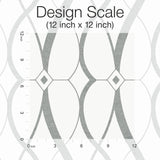 Graceful Geo White & Silver Wallpaper with Metallic Geometric Motif - York MD7173