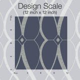 Graceful Geo Navy & Silver Wallpaper with Metallic Geometric Motif - York MD7174