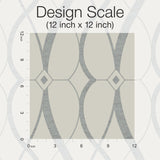 Graceful Geo Beige & Silver Wallpaper with Metallic Geometric Pattern - York MD7175