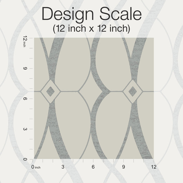 Graceful Geo Beige & Silver Wallpaper with Metallic Geometric Pattern - York MD7175