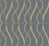 Graceful Geo Smoke & Gold Geometric Wallpaper with Metallic Finish - York MD7176