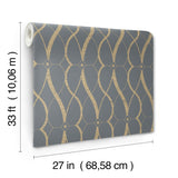 Graceful Geo Smoke & Gold Geometric Wallpaper with Metallic Finish - York MD7176