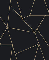 Nazca Black & Gold Wallpaper with Metallic Geometric Lines - Antonina Vella MD7181