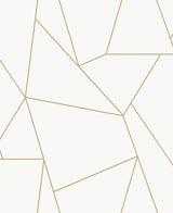 Nazca White & Gold Geometric Metallic Wallpaper - York MD7182
