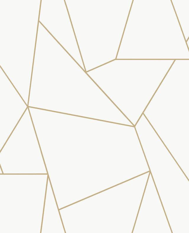 Nazca White & Gold Geometric Metallic Wallpaper - York MD7182