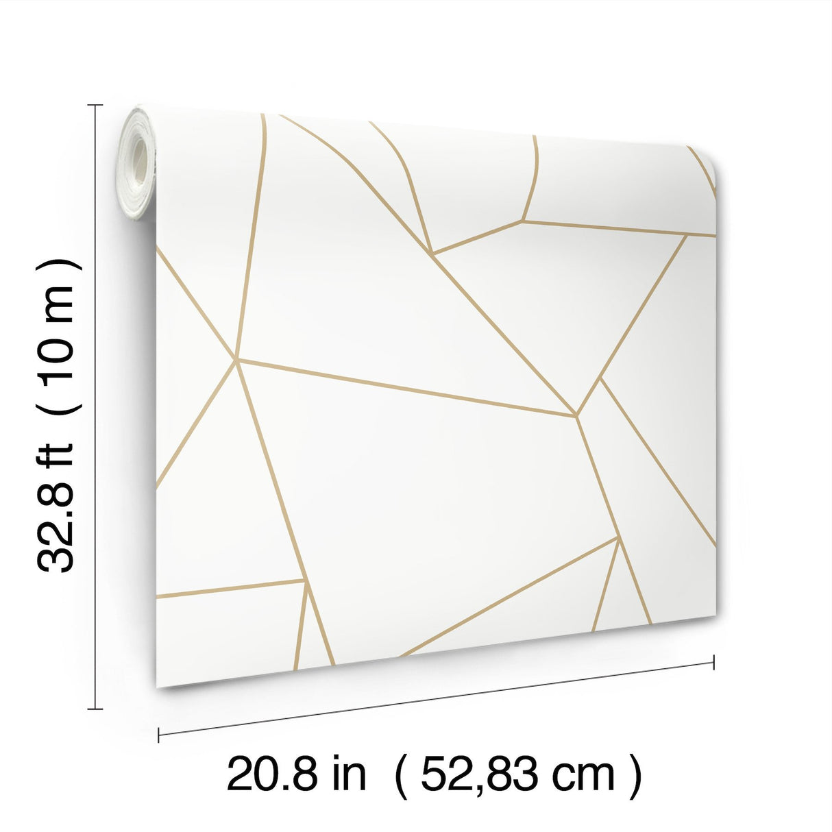 Nazca White & Gold Geometric Metallic Wallpaper - York MD7182