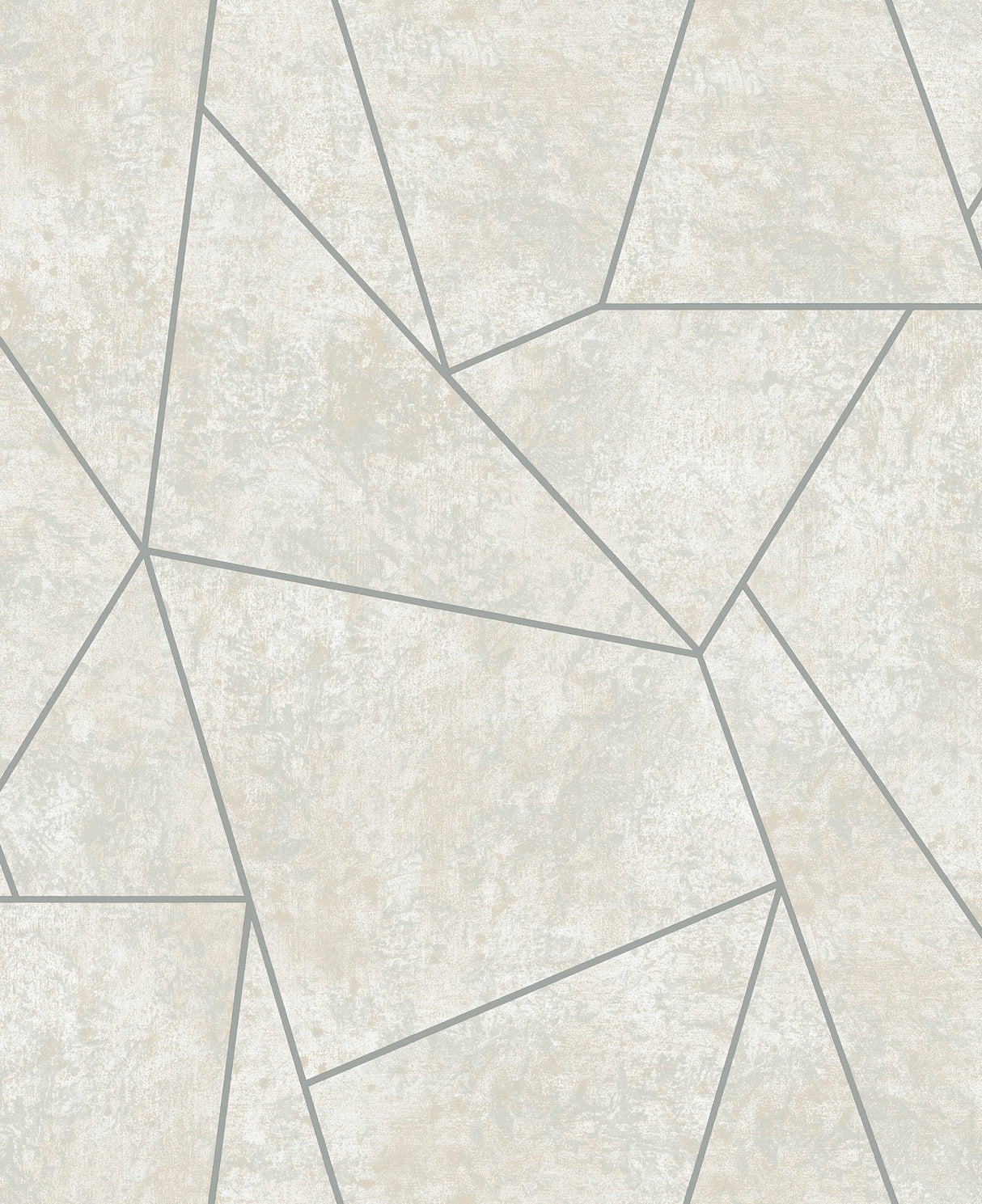Nazca Neutral & Silver Geometric Metallic Wallpaper - York MD7183