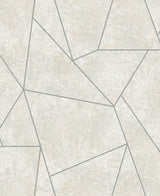 Nazca Neutral & Silver Geometric Metallic Wallpaper - York MD7183