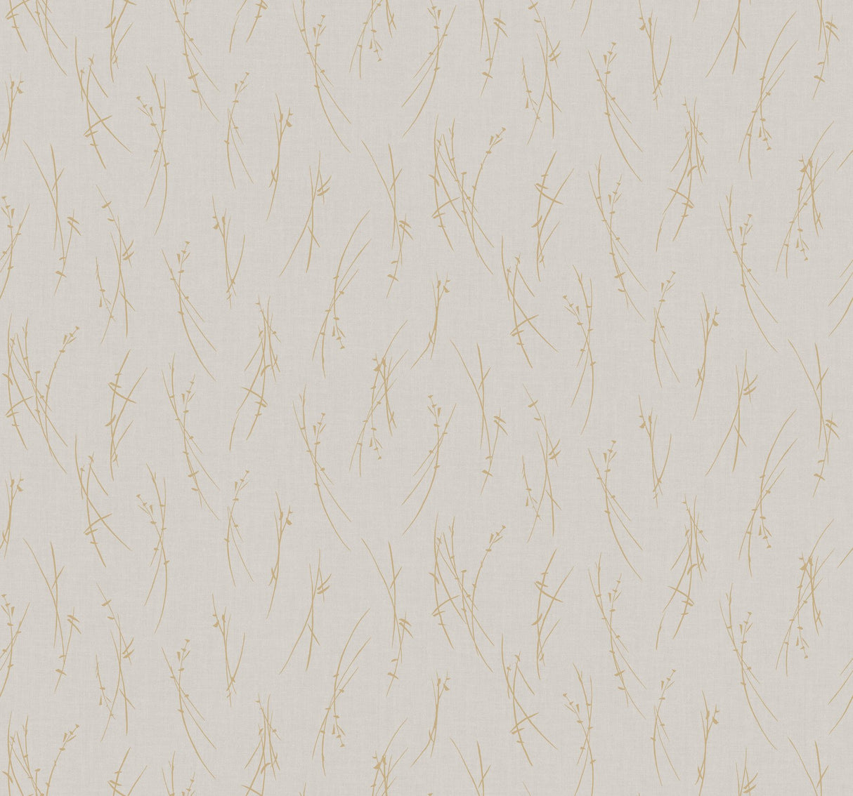 Sprigs Light Grey & Gold Botanical Metallic Non Woven Wallpaper - York MD7191