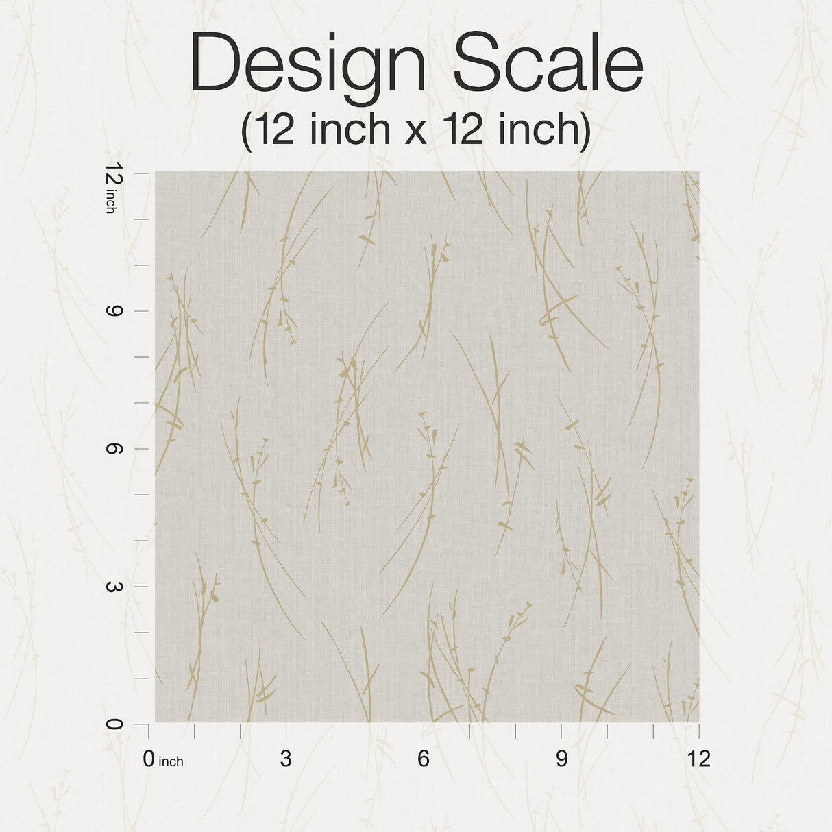 Sprigs Light Grey & Gold Botanical Metallic Non Woven Wallpaper - York MD7191