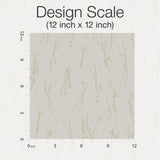 Sprigs Light Grey & Gold Botanical Metallic Non Woven Wallpaper - York MD7191