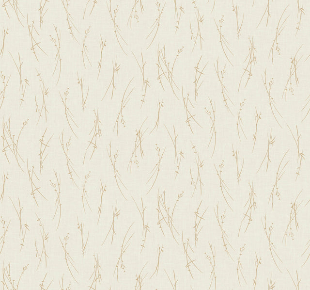 Sprigs Cream & Gold Wallpaper with Metallic Botanical Sprigs - York MD7192