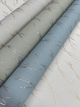 Sprigs Smokey Blue & Silver Wallpaper with Metallic Botanical Sprigs - York MD7193