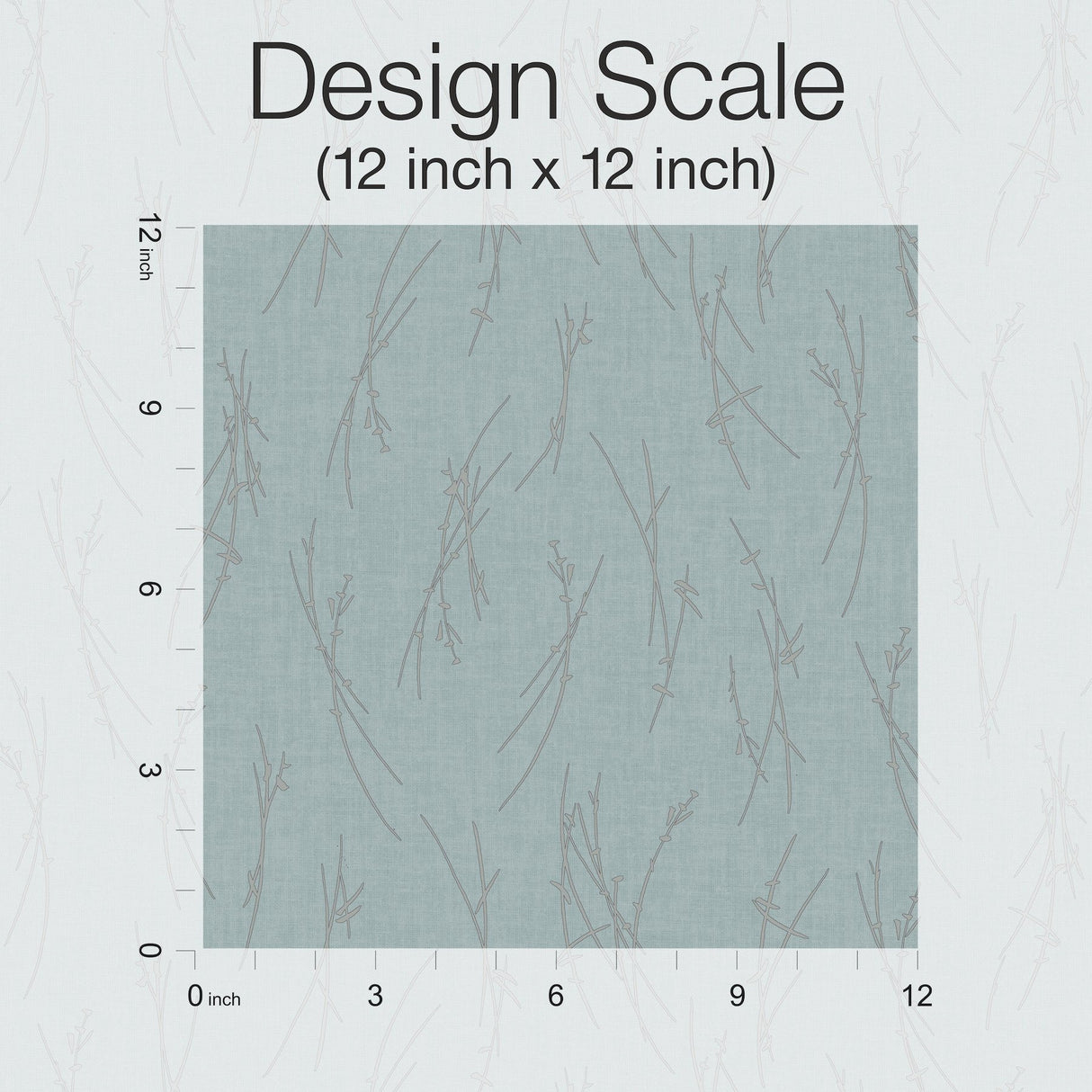 Sprigs Smokey Blue & Silver Wallpaper with Metallic Botanical Sprigs - York MD7193
