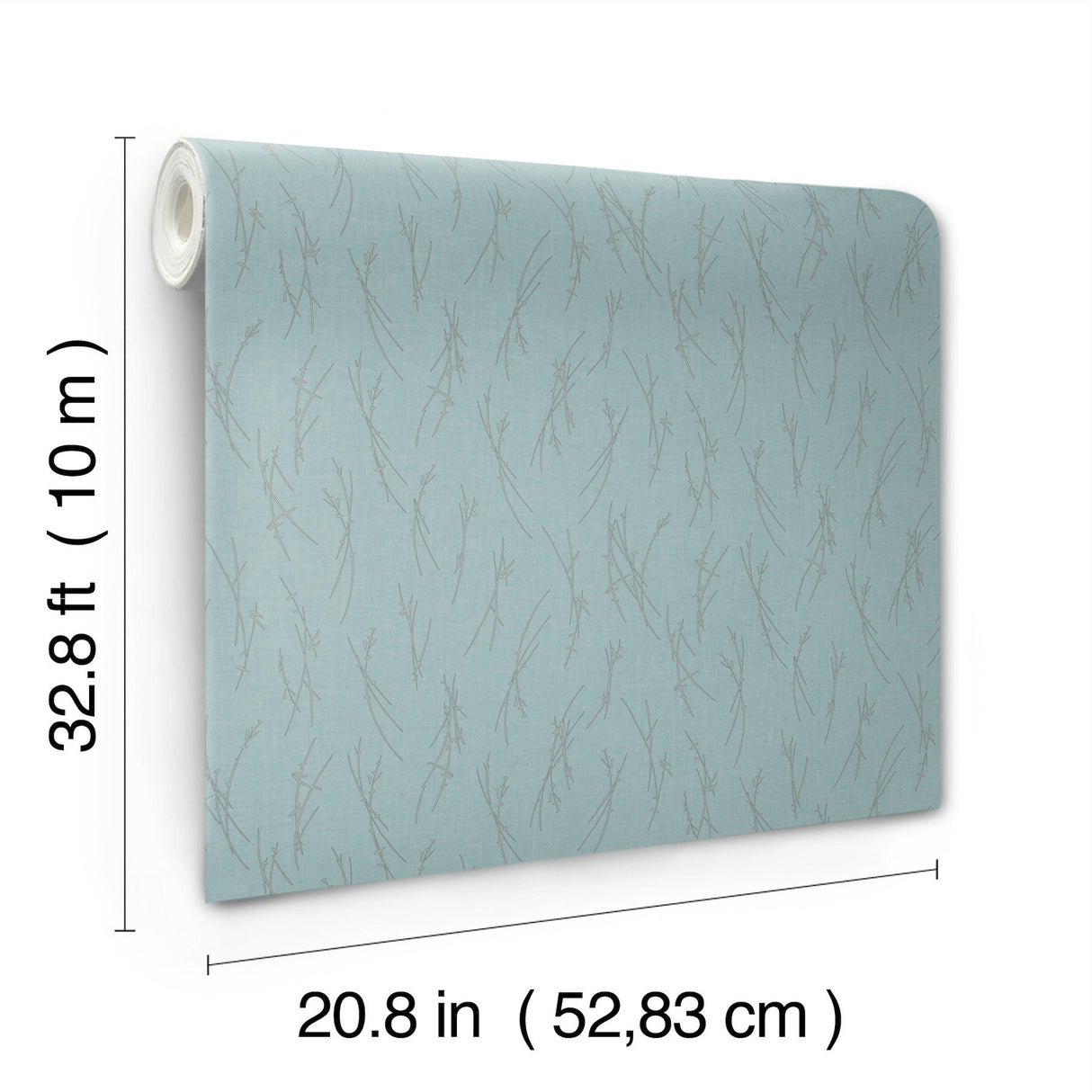 Sprigs Smokey Blue & Silver Wallpaper with Metallic Botanical Sprigs - York MD7193