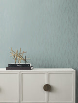 Sprigs Smokey Blue & Silver Wallpaper with Metallic Botanical Sprigs - York MD7193