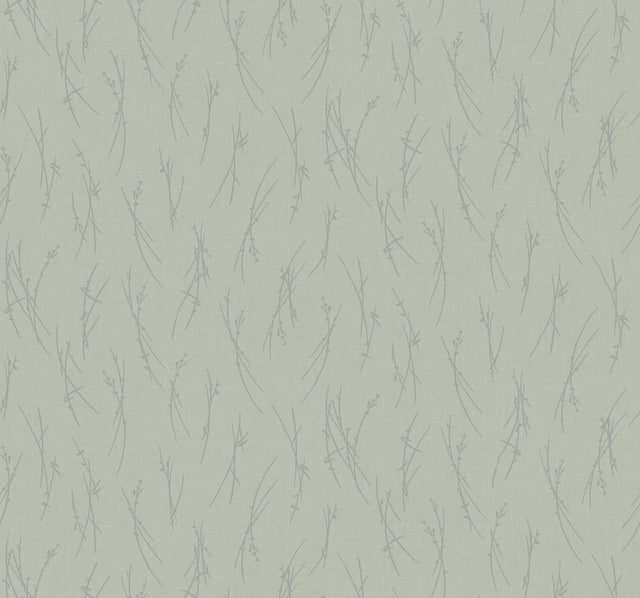 Sprigs Eucalyptus & Silver Botanical Metallic Wallpaper - York MD7194