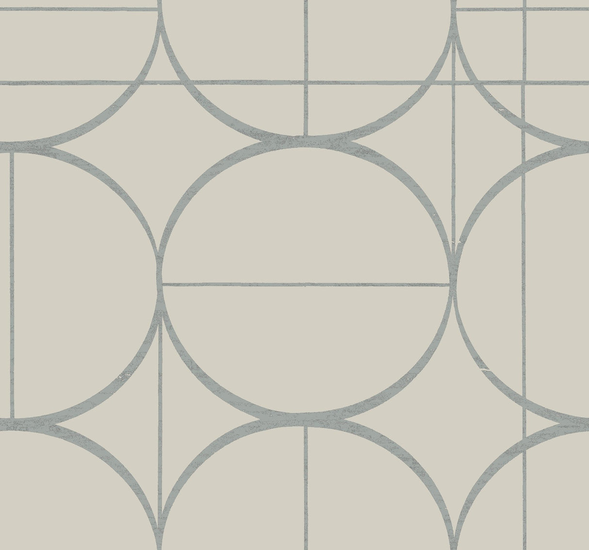 Sun Circles Taupe & Silver Geometric Metallic Non Woven Wallpaper - York MD7201