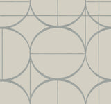Sun Circles Taupe & Silver Geometric Metallic Non Woven Wallpaper - York MD7201