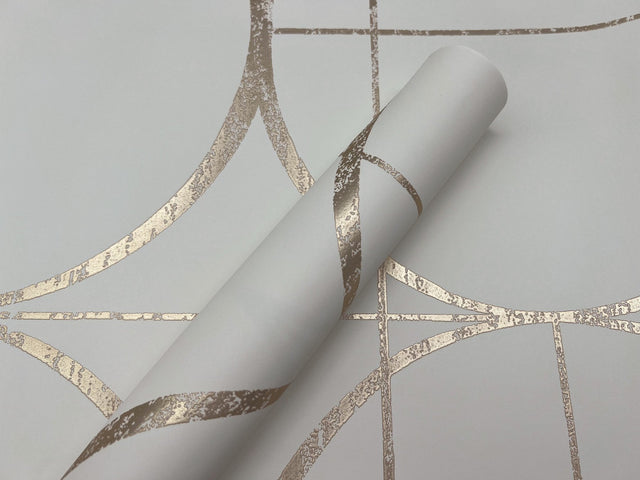 Sun Circles Cream & Gold Geometric Metallic Wallpaper - York MD7202