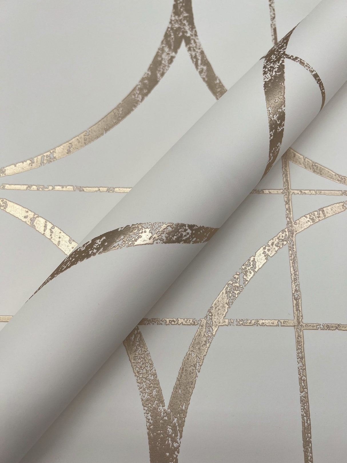 Sun Circles Cream & Gold Geometric Metallic Wallpaper - York MD7202