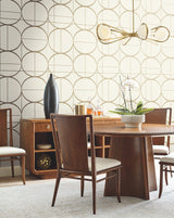 Sun Circles Cream & Gold Geometric Metallic Wallpaper - York MD7202