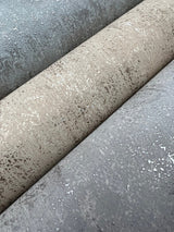 Shimmering Patina Spa & Silver Wallpaper with Metallic Textured Motif - York MD7212